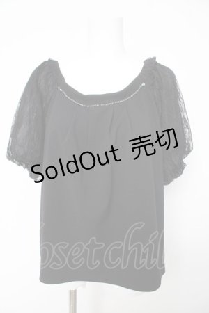 画像: axes femme / レーススリーブトップ M 黒 Y-26-02-15-154-AX-TO-SZ-ZS