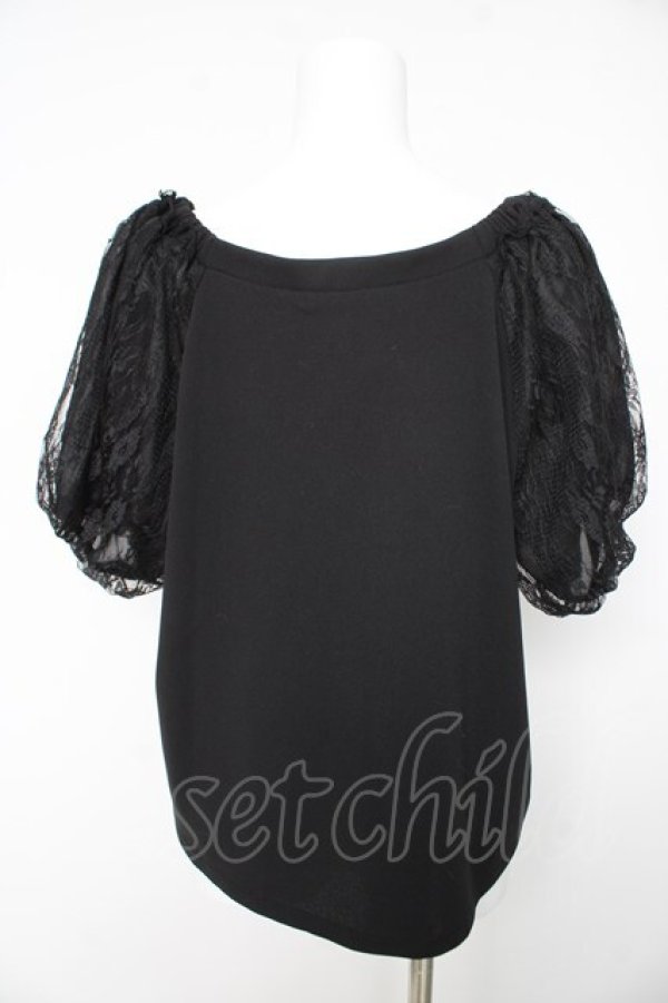 画像2: axes femme / レーススリーブトップ M 黒 Y-26-02-15-154-AX-TO-SZ-ZY (2)