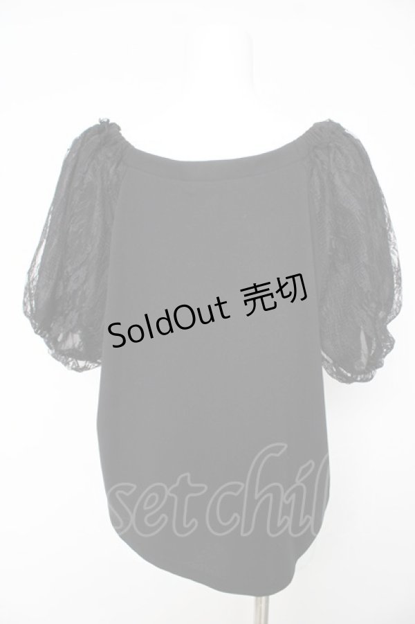 画像2: axes femme / レーススリーブトップ M 黒 Y-26-02-15-154-AX-TO-SZ-ZS (2)