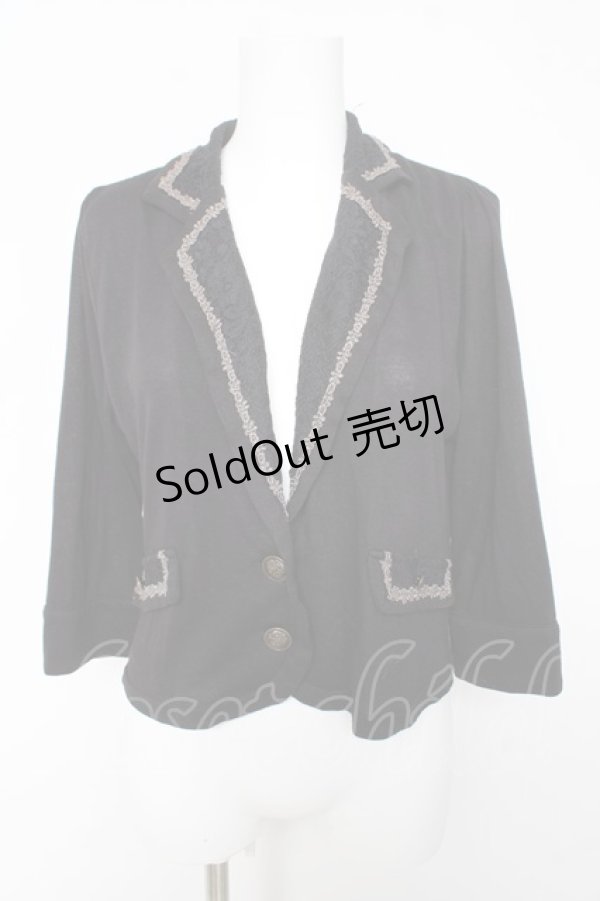 画像1: axes femme / 襟レースカットジャケット M 黒 Y-26-02-15-156-AX-TO-SZ-ZY (1)