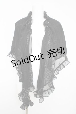 画像: axes femme / シフォン×レース重ねショール  クロ Y-26-02-15-157-AX-TO-SZ-ZY