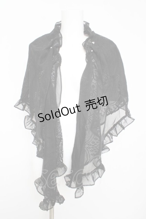 画像1: axes femme / シフォン×レース重ねショール  クロ Y-26-02-15-157-AX-TO-SZ-ZY (1)