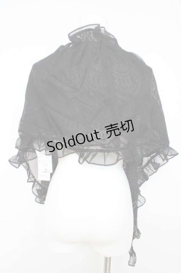 画像2: axes femme / シフォン×レース重ねショール  クロ Y-26-02-15-157-AX-TO-SZ-ZY (2)