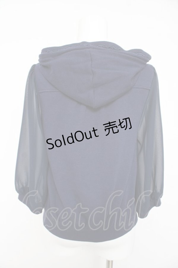 画像2: axes femme / シースルー袖パーカー M 紺 Y-26-02-15-159-AX-TO-SZ-ZS (2)