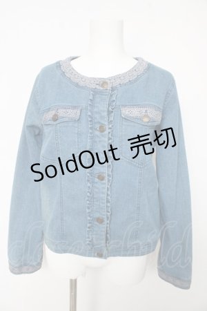 画像: axes femme / ノーカラーデニムジャケット M ウォッシュ Y-26-02-15-162-AX-JA-SZ-ZS