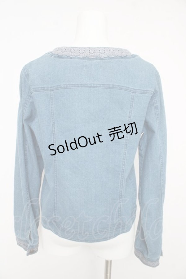 画像2: axes femme / ノーカラーデニムジャケット M ウォッシュ Y-26-02-15-162-AX-JA-SZ-ZS (2)