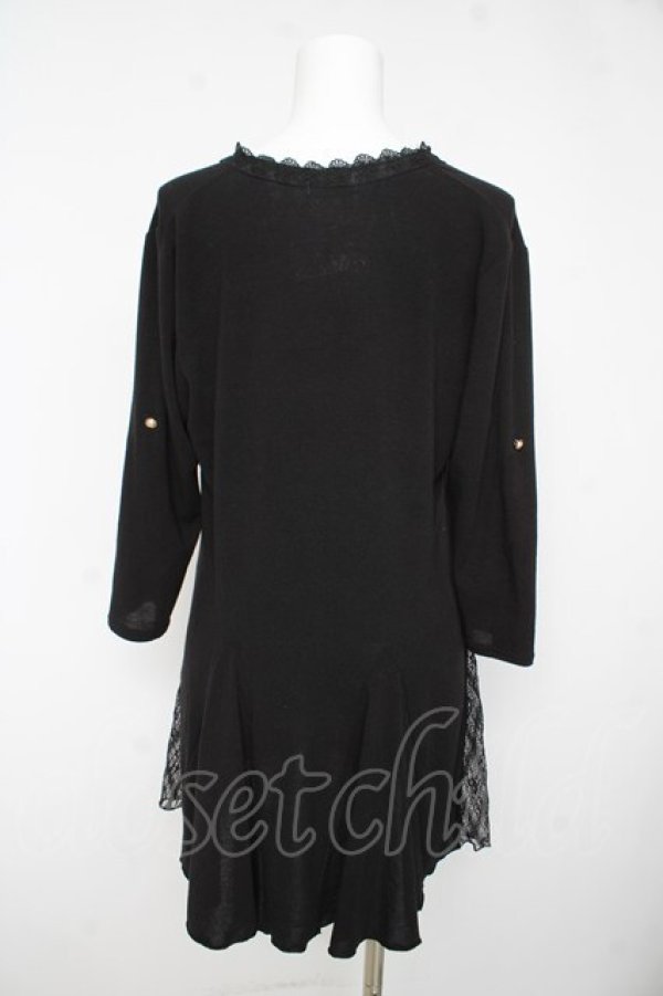 画像2: axes femme / レース切替ロングカーディガン M 黒 Y-26-02-15-163-AX-TO-SZ-ZY (2)