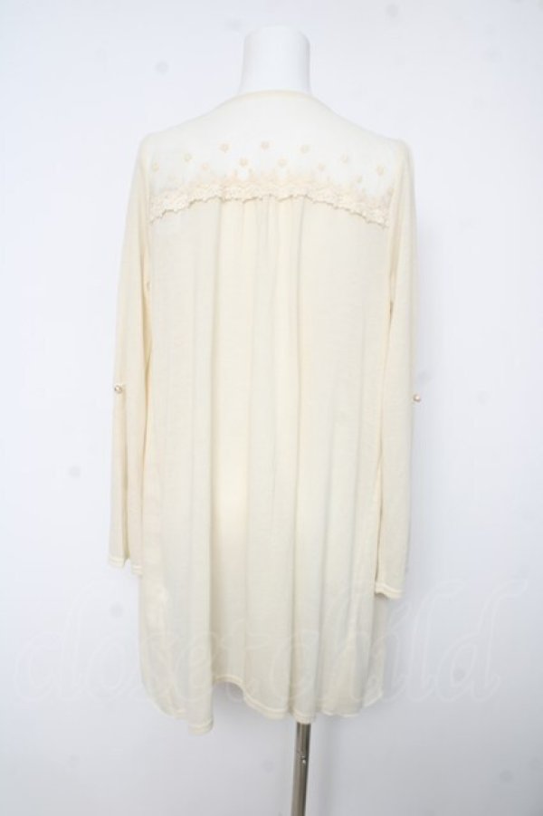 画像2: axes femme / レース切替トッパーカーデ M 生成り Y-26-02-15-164-AX-TO-SZ-ZY (2)