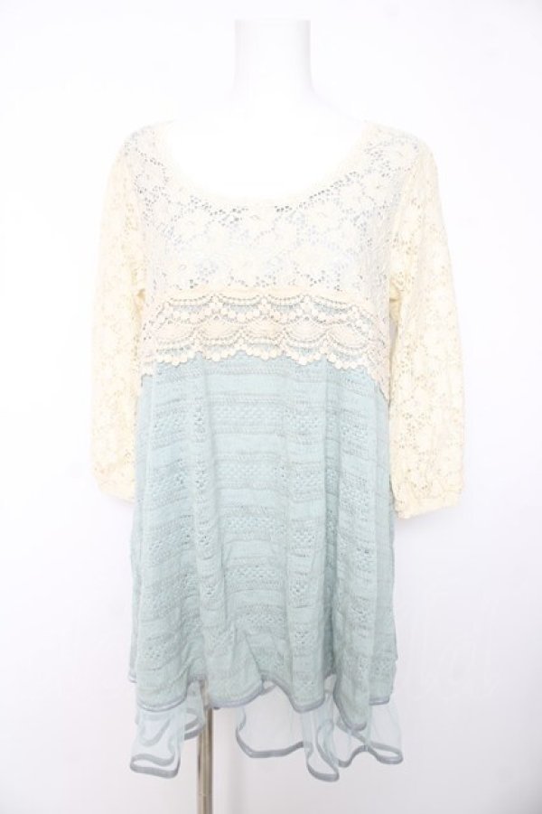 画像1: axes femme / 袖透けAラインチュニック M グリーン Y-26-02-15-168-AX-OP-SZ-ZY (1)