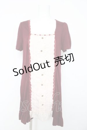 画像: axes femme / 縦切り替えブロッキングチュニック M ワイン Y-26-02-15-172-AX-TO-SZ-ZY