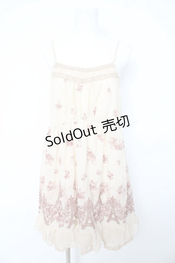 画像1: axes femme / エッフェル塔パネル柄チュニック M 生成り Y-26-02-15-175-AX-TO-SZ-ZY (1)