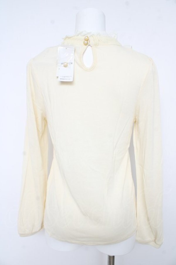 画像2: axes femme / プチスタンド襟ブラウス風プルオーバー M 生成り Y-26-02-15-018-AX-TO-IG-ZY (2)