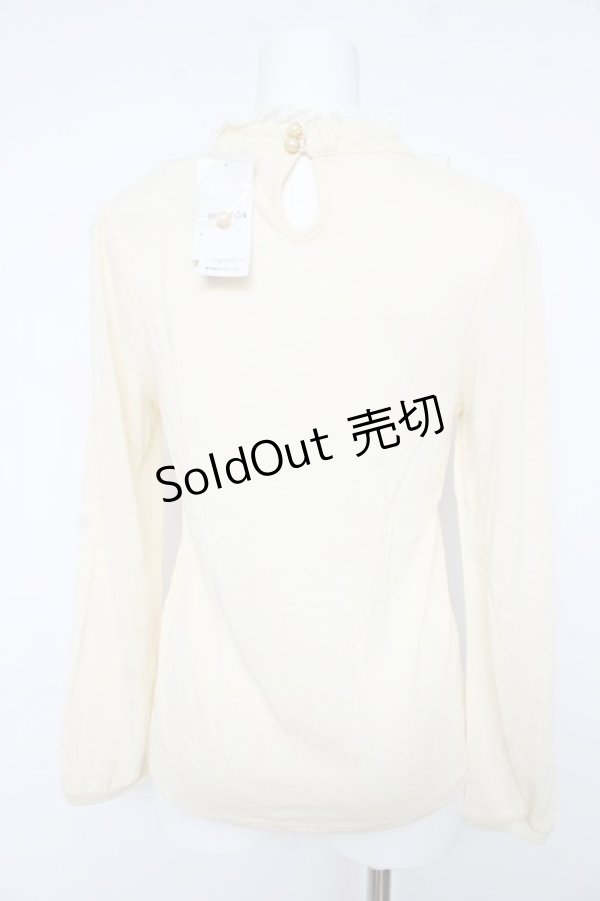 画像2: axes femme / プチスタンド襟ブラウス風プルオーバー M 生成り Y-26-02-15-018-AX-TO-IG-ZI (2)