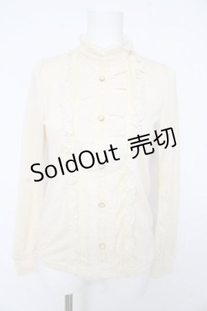 画像: axes femme / リボンブローチ付きブラウス風プルオーバー【リボンブローチ欠品】 M 生成り Y-26-02-15-020-AX-TO-IG-ZY