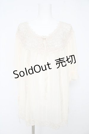 画像: axes femme / オフショルカギ針編みブラウス M 生成り Y-26-02-15-022-AX-TO-IG-ZY