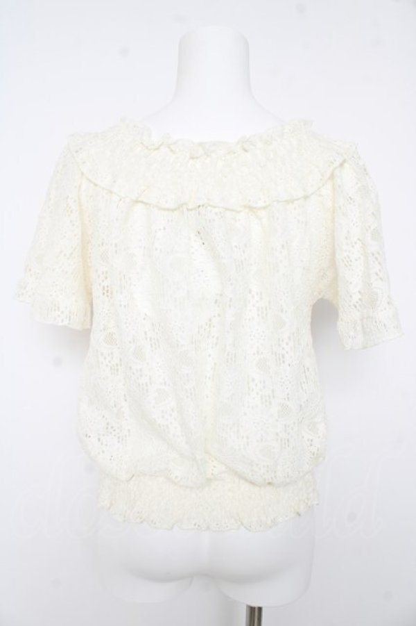 画像2: axes femme / レースシャーリングプルオーバー M オフシロ Y-26-02-15-023-AX-TO-IG-ZY (2)