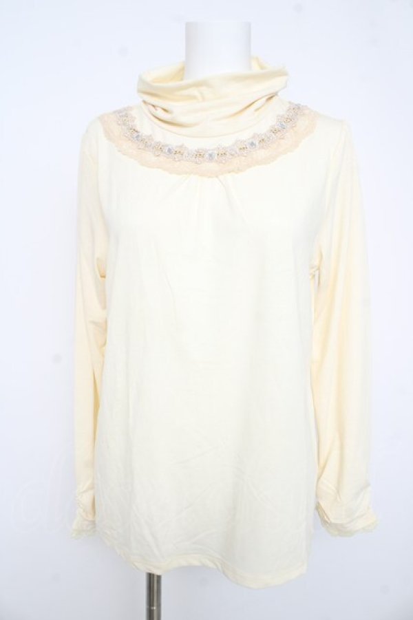 画像1: axes femme / ハシゴレース使いタートル L 生成り Y-26-02-15-003-AX-TO-IG-ZY (1)