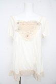 画像1: axes femme / フラワーレースTシャツ M オフシロ Y-26-02-15-025-AX-TO-IG-ZY (1)