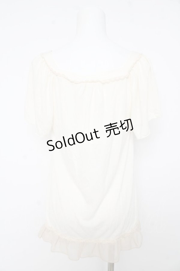 画像2: axes femme / フラワーレースTシャツ M オフシロ Y-26-02-15-025-AX-TO-IG-ZY (2)