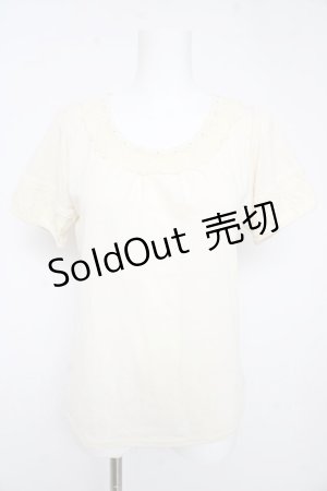 画像: axes femme / ローズレースTシャツ M 生成り Y-26-02-15-028-AX-TO-IG-ZY