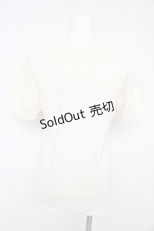 画像2: axes femme / ローズレースTシャツ M 生成り Y-26-02-15-028-AX-TO-IG-ZY (2)
