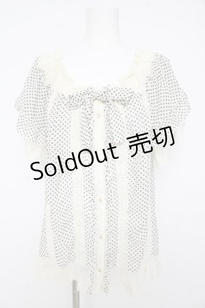 画像: axes femme / ドットシフォンブラウス M シロ×クロ Y-26-02-15-029-AX-BL-IG-ZY