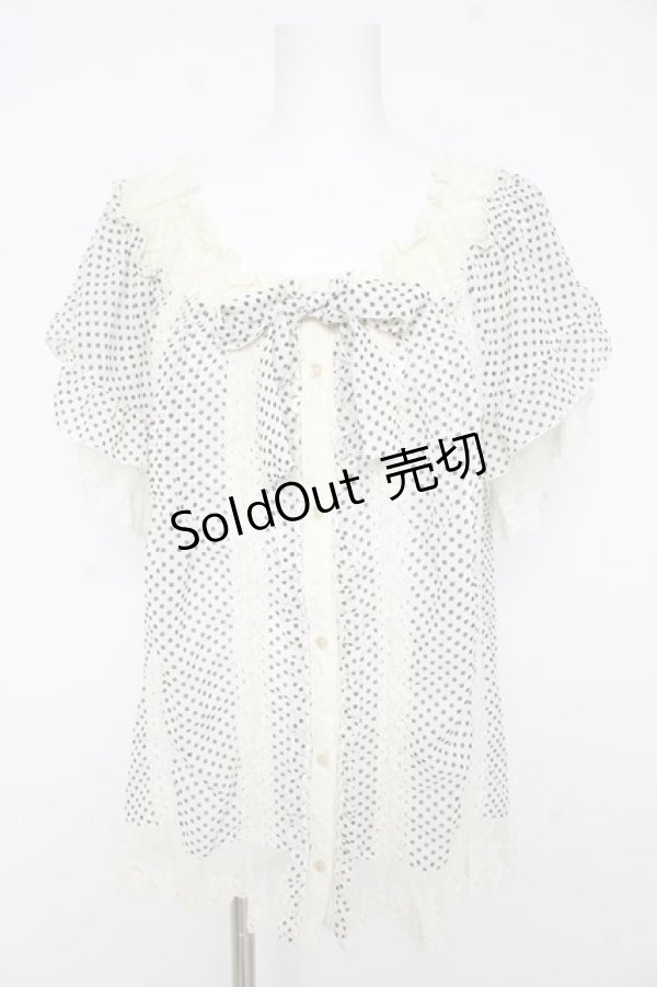 画像1: axes femme / ドットシフォンブラウス M シロ×クロ Y-26-02-15-029-AX-BL-IG-ZY (1)