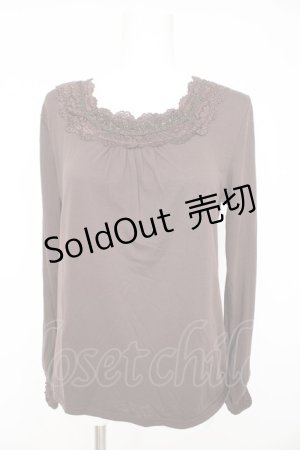 画像: axes femme / 胸元ラメレース使いインナープルオーバー L ブラウン Y-26-02-15-034-AX-TO-IG-ZY