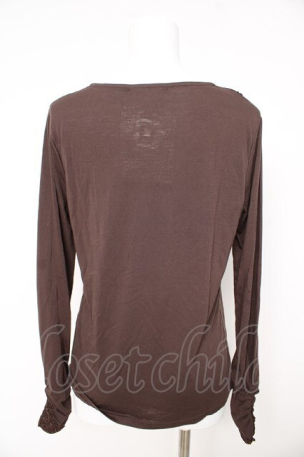 画像2: axes femme / 胸元ラメレース使いインナープルオーバー L ブラウン Y-26-02-15-034-AX-TO-IG-ZY (2)