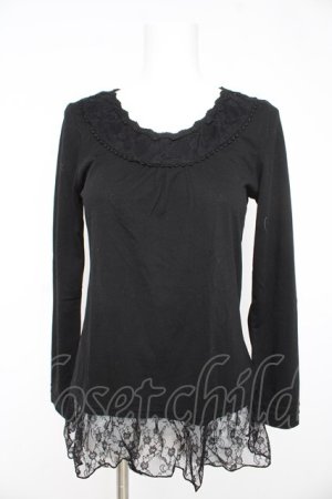 画像: axes femme / レースフリルカットソー M クロ Y-26-02-15-037-AX-TO-IG-ZY