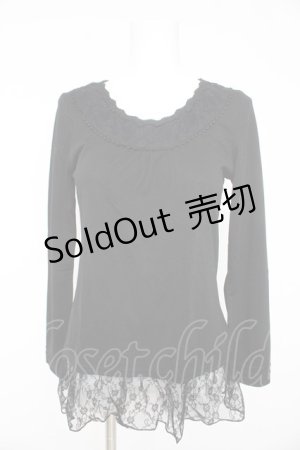 画像: axes femme / レースフリルカットソー M クロ Y-26-02-15-037-AX-TO-IG-ZY