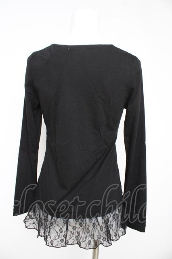 画像2: axes femme / レースフリルカットソー M クロ Y-26-02-15-037-AX-TO-IG-ZY (2)