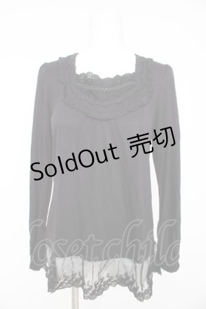 画像: axes femme / 裾レースカットソー M クロ Y-26-02-15-038-AX-TO-IG-ZY