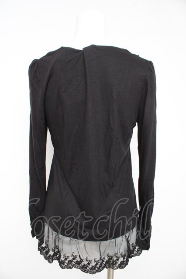 画像2: axes femme / 裾レースカットソー M クロ Y-26-02-15-038-AX-TO-IG-ZY (2)