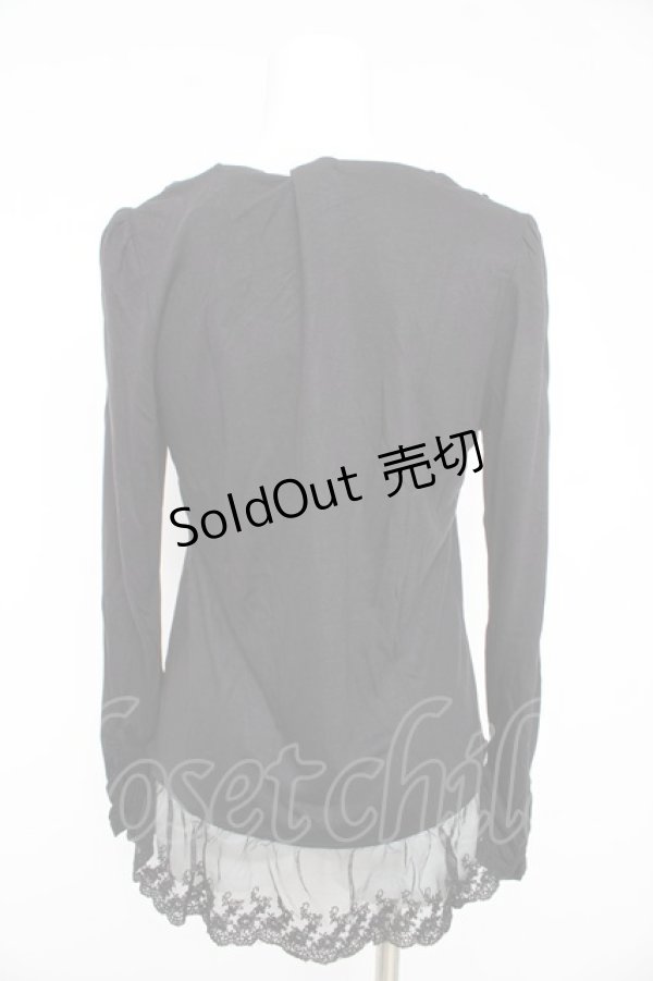 画像2: axes femme / 裾レースカットソー M クロ Y-26-02-15-038-AX-TO-IG-ZY (2)