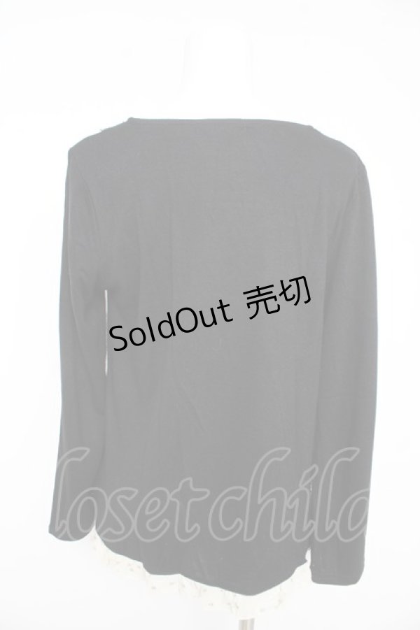 画像2: axes femme / ボレロ風カットソー M クロ×アイボリー Y-26-02-15-041-AX-TO-IG-ZY (2)