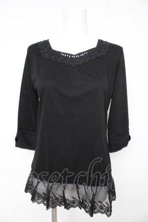 画像: axes femme / 袖口Bigビジューインナープルオーバー M クロ Y-26-02-15-043-AX-TO-IG-ZY