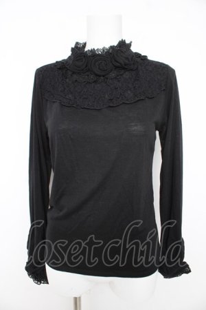 画像: axes femme / 薔薇コサージュ付きタートル M クロ Y-26-02-15-046-AX-TO-IG-ZY