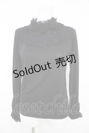 画像: axes femme / 薔薇コサージュ付きタートル M クロ Y-26-02-15-046-AX-TO-IG-ZY