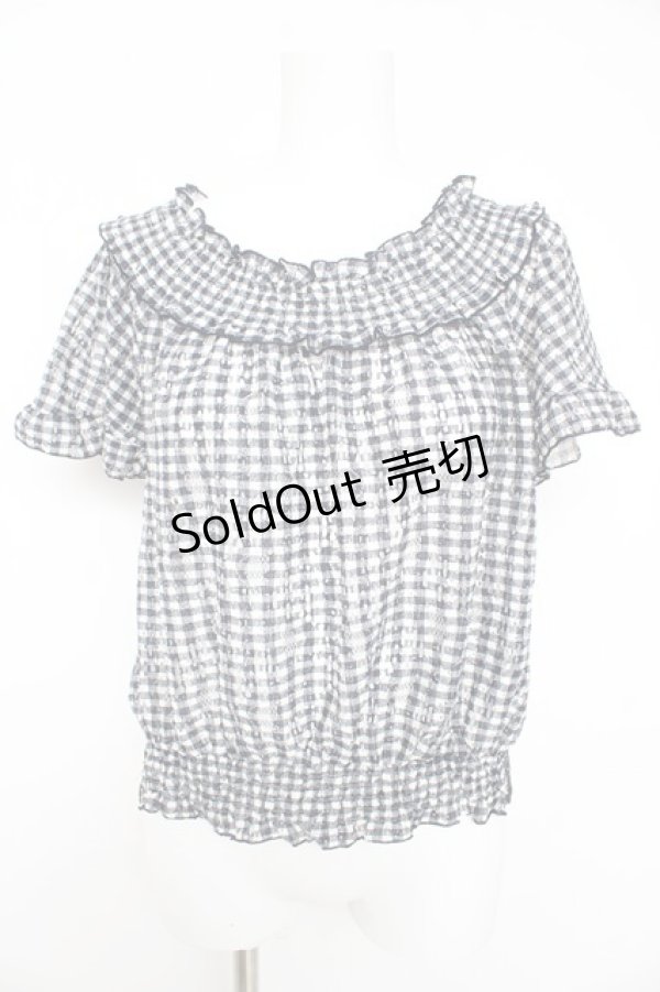 画像1: axes femme / レースシャーリングプルオーバー M クロ×シロ Y-26-02-15-049-AX-TO-IG-ZY (1)