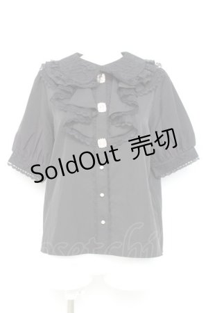 画像: majoretty / MRラッフルビジューブラウス L 黒 Y-26-02-17-030-LO-BL-SZ-ZY