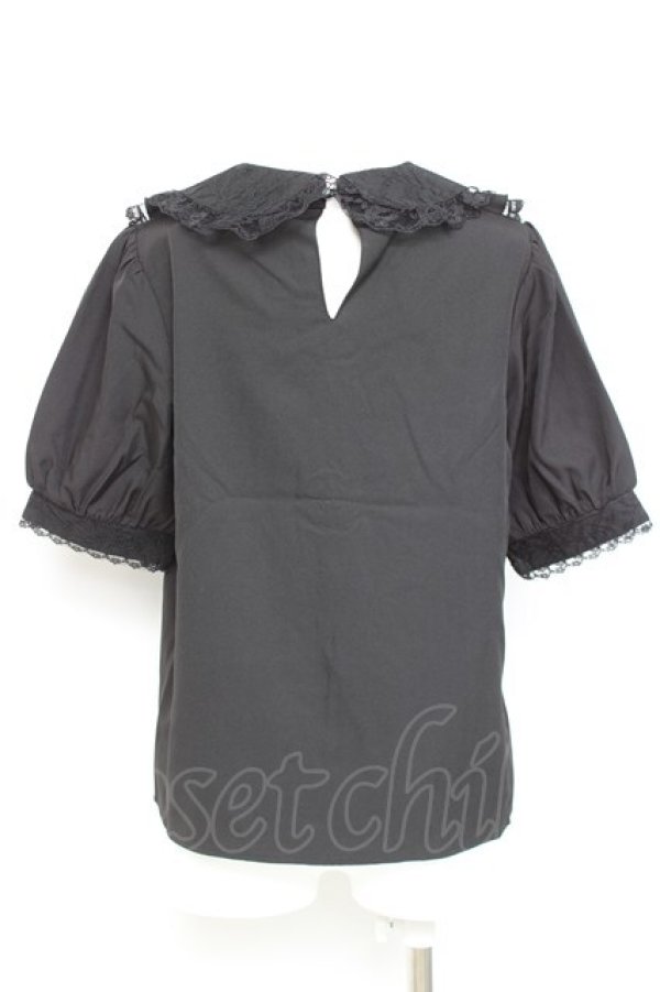 画像2: majoretty / MRラッフルビジューブラウス L 黒 Y-26-02-17-030-LO-BL-SZ-ZY (2)