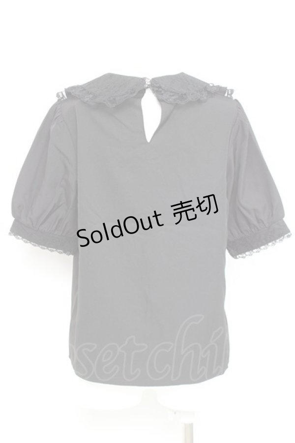 画像2: majoretty / MRラッフルビジューブラウス L 黒 Y-26-02-17-030-LO-BL-SZ-ZY (2)