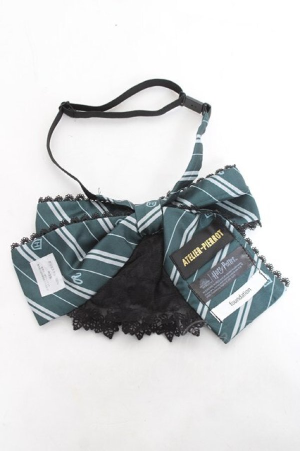 画像2: ATELIER PIERROT / ハリー・ポッター レースフリルリボンタイ  スリザリン/グリーン Y-26-02-17-005-EL-ZA-SZ-ZY (2)