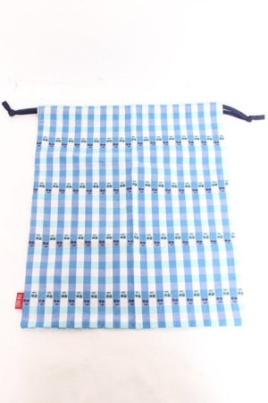 画像: PINK HOUSE / チェリーレーンチェック巾着  サックス×ブルー Y-26-02-17-006-LO-ZA-SZ-ZY