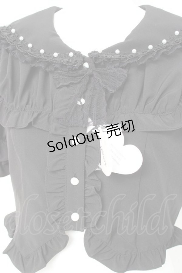 画像3: Ank Rouge / コルセットセーラーリボンブラウス M 黒 Y-26-02-17-036-CA-BL-SZ-ZY (3)