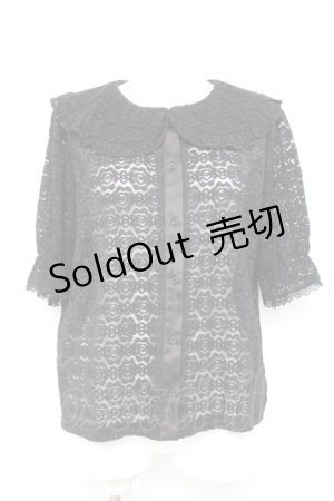 画像: m petit by misako / AOKレースブラウス  黒 Y-26-02-17-037-LO-BL-SZ-ZY