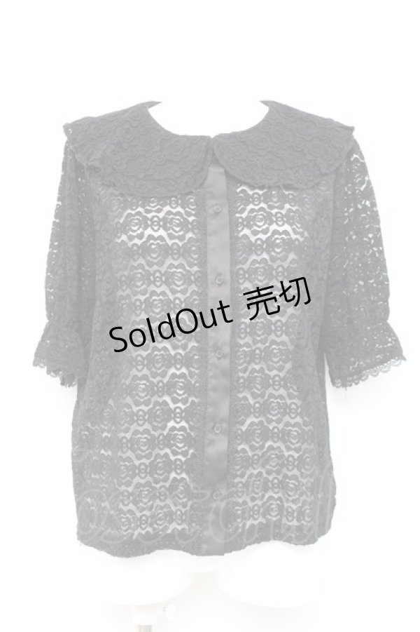 画像1: m petit by misako / AOKレースブラウス  黒 Y-26-02-17-037-LO-BL-SZ-ZY (1)