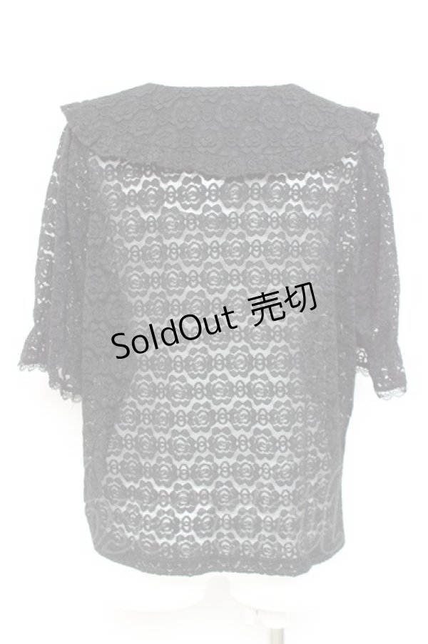 画像2: m petit by misako / AOKレースブラウス  黒 Y-26-02-17-037-LO-BL-SZ-ZY (2)