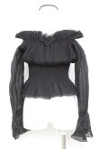 画像2: me+em select / クロスストラップオフショルダーブラウス F 黒 Y-26-02-17-038-GO-BL-SZ-ZY (2)